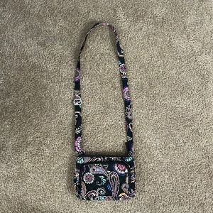 vera bradley parisian paisley tri compartment crossbody